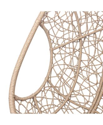 Natural PE Wicker Egg Swing Chair with Cushion and Steel Stand