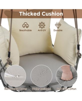Outdoor Floating Swing Chair with 8 Inch Waterproof Cushion 300lb Capacity