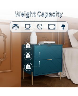 2-Drawer Nightstand With Elegant Design