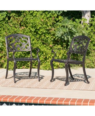 Austin Cast Aluminum Dining Chairs Set of 2 Rust-Resistant Patio Seating