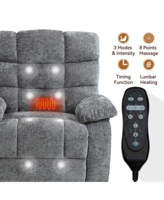 Lift Recliner Chair Heat Massage Dual Motor Infinite Position Up to 350 LBS Large Electric Power Lift Recliners with Power-Remote