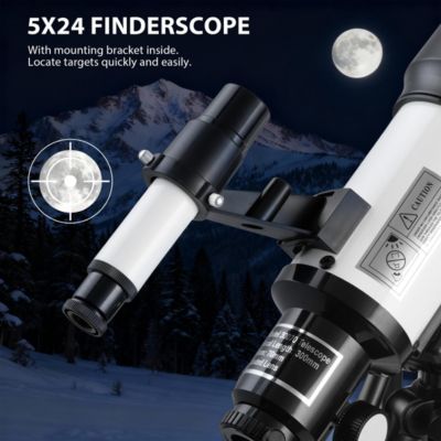 Telescope 70mm Aperture 300mm AZ Mount Telescope with Stand and Phone Adapter for Kids, Adults and Beginners
