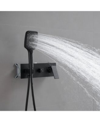 Single Handle 1-Spray System Shower Faucet 2.5 GPM with Adjustable Flow Rate Rainfall Handheld Shower Kit in Chrome