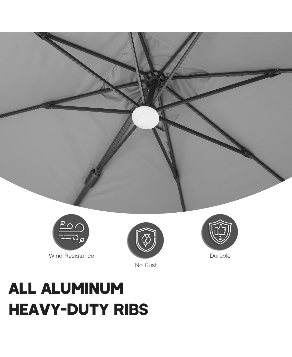 Boyel Living 10 ft. 360° Rotation Square Cantilever Patio Umbrella with Base and Bt