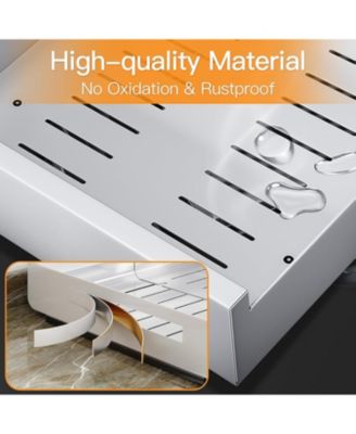 Pull out Cabinet Organizer, 21"Deep, 11.8"Wide Full-Extension Heavy Duty Slide out Drawers with Nano Adhesive, Roll Out Shelves Sliding Cabinet for Kitchen, Bathroom, Pantry,Under Sink Storage(White)