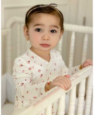 Baby Girls "Blissful Blossoms" Crossover Neckline Footie