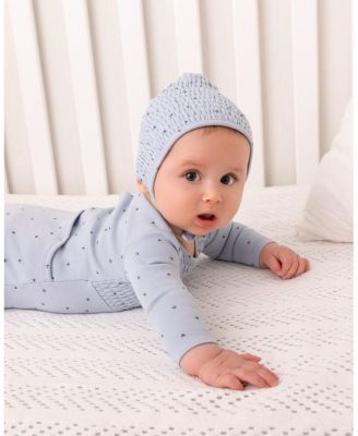 2 Piece Baby Boys "Blueberries" 100% Cotton Smocked Footie Set