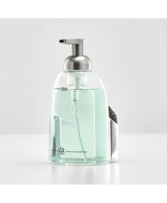 Acrylic Kitchen Sink Caddy with Soap Dispenser - Clear/Brushed Nickel