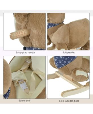 Baby Rocking Horse, Plush Animal Rocker w/ Realistic Sound, Pedals