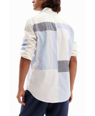 Men's Striped patch shirt.