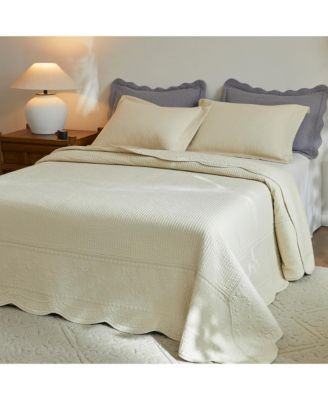 3 PCS 100% Cotton Oversized Bedspread Set Lightweight Quilt Set TG - King