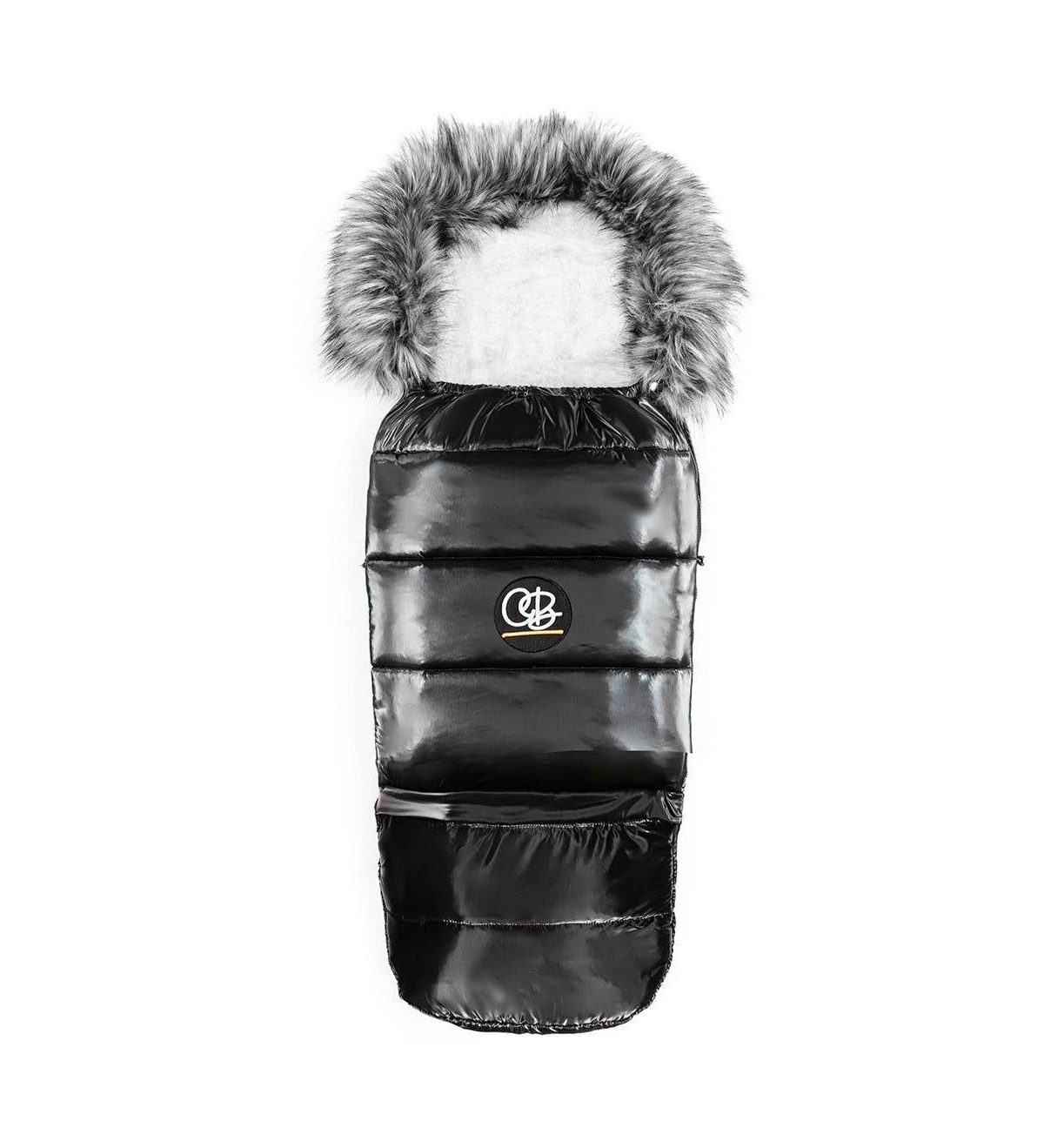 Cover Baby Baby Cover 0-3 Years Organic Premium Gray Wool Adjustable Footmuff in Satin Black