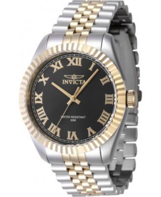 Men's 47401 Specialty Quartz 3 Hand Black Dial Watch