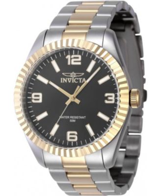 Men's 47453 Specialty Quartz 3 Hand Black Dial Watch