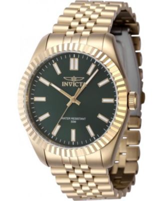Men's 47489 Specialty Quartz 3 Hand Green Dial Watch