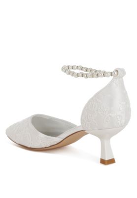 Womens Laika Lace Kitten Heel Sandals