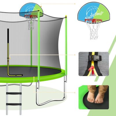 Streamdale 10ft Outdoor Trampoline with Safety Enclosure