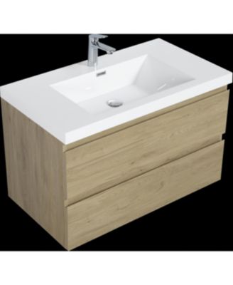 Streamdale Floating Vanity with Resin Sink in Oak