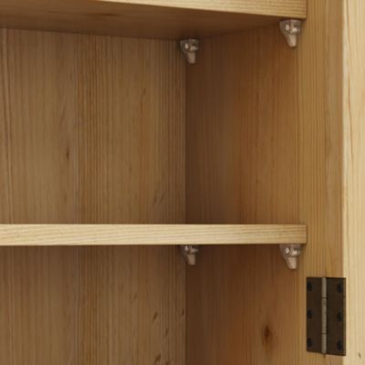 Vintage Sideboard with Glass Fluted Doors, 3-Tier Storage