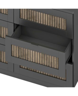 Rustic Dresser with 6 Drawers and Metal Handles