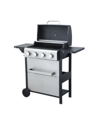 Streamdale 4-Burner Propane BBQ Grill, Foldable Table, Basket, Stainless Steel