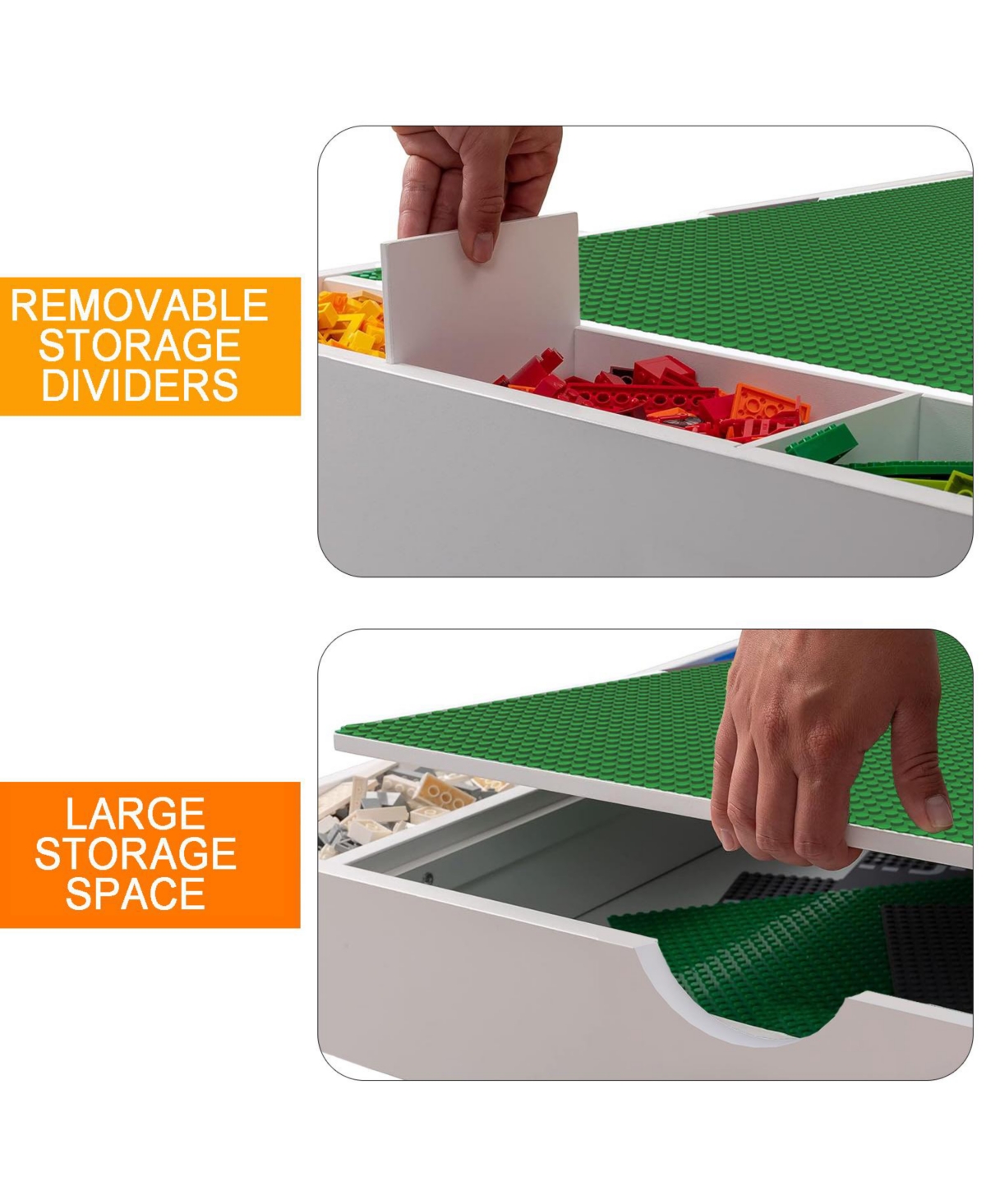 Streamdale Furniture 2-in-1 Play Table with Storage, Lego Compatible