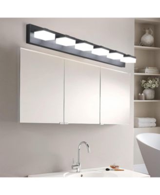 Modern 6-Light Black LED Vanity Mirror Light Fixture