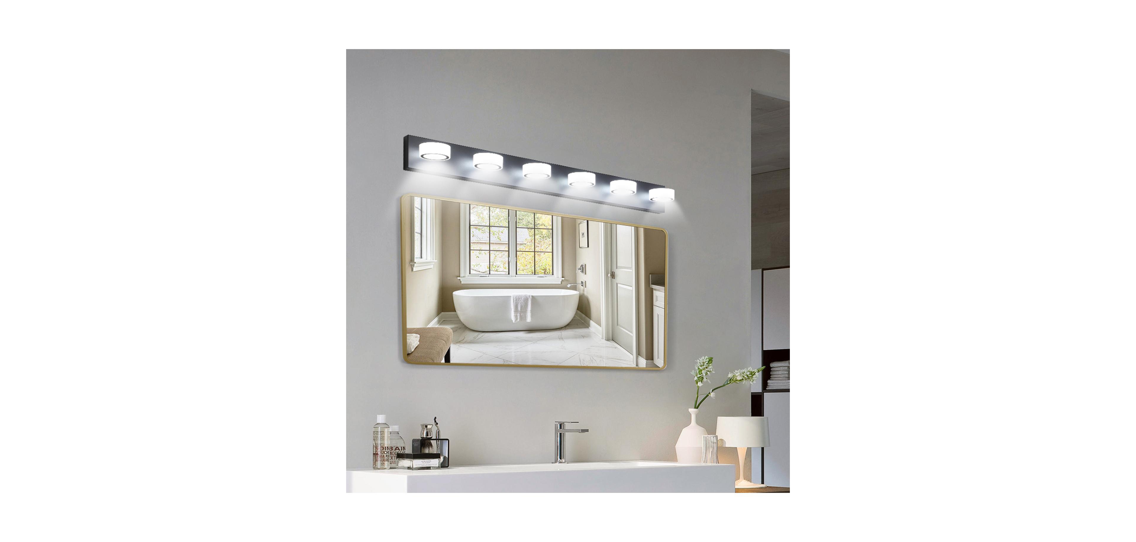 Streamdale Led Modern Black 6-Light Vanity Lights Fixtures Over Mirror Bath Wall Lighting