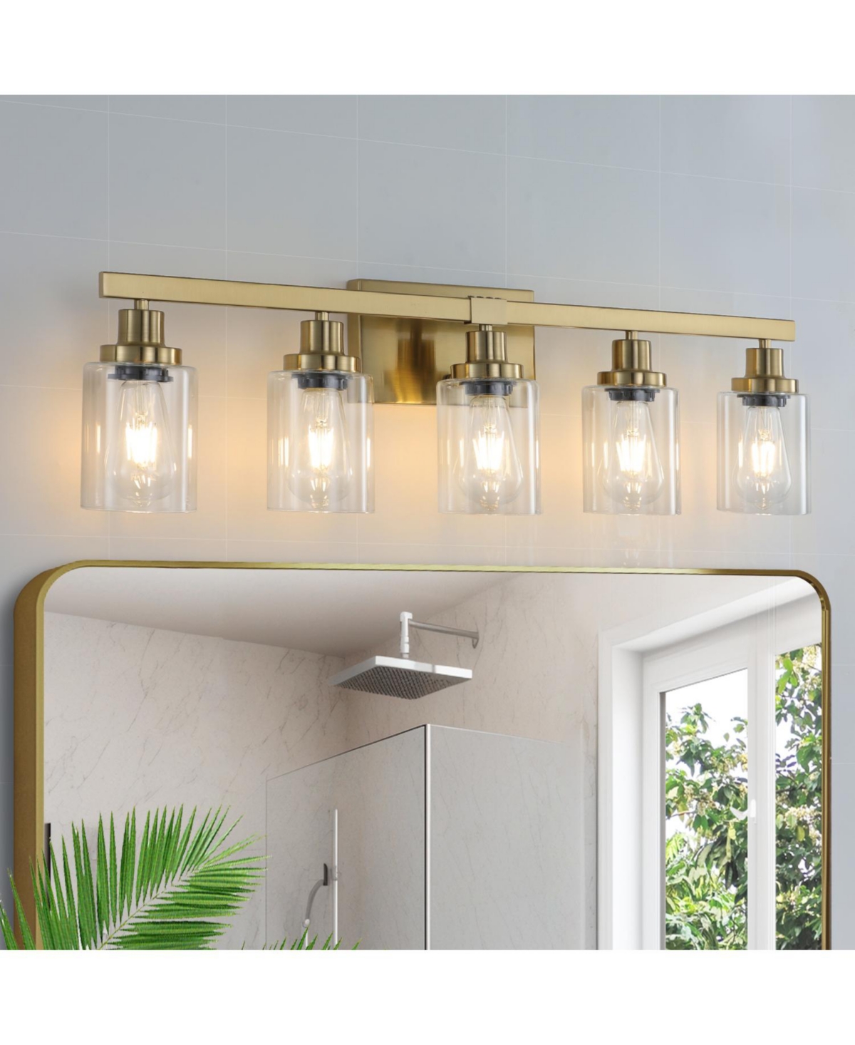 Streamdale Furniture Streamdale 5-Light Clear Glass Vanity Light (No Bulbs)