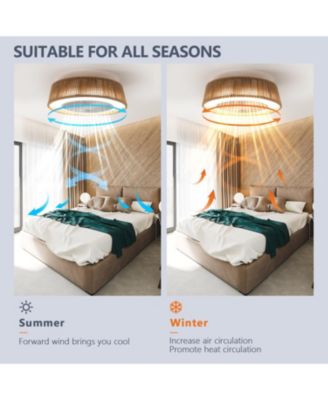 Bohemian style LED Dimmable Ceiling Light With Built-In Fan - Remote Control