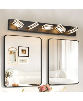 Modern 5-Light Vanity Light Sleek Iron & Acrylic Fixture with Dimming and Energy Efficiency