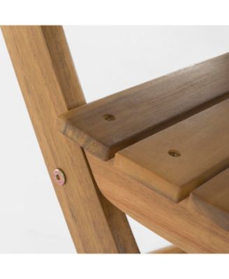 Outdoor Acacia Wood Folding Dining Chair (Set of 2) Natural