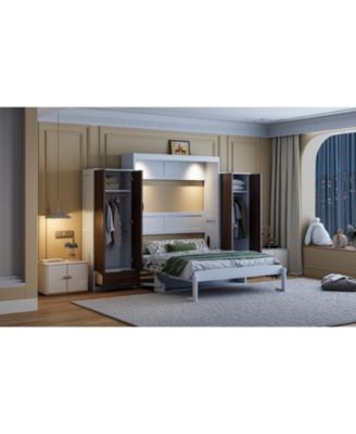 Full Size Murphy Bed Wall Bed with Closet Drawers and Table