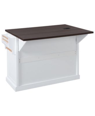 Kitchen Island with Drop Leaf & Power Outlet