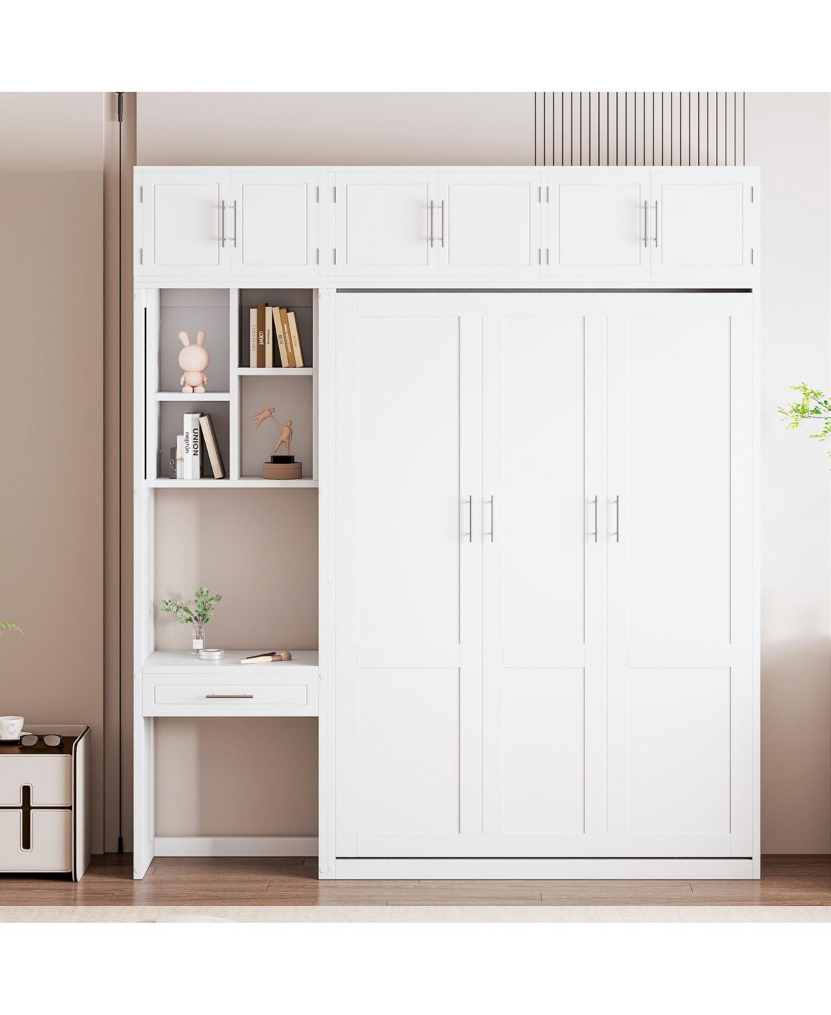 Streamdale Furniture Wall Murphy Bed with Desk & Storage