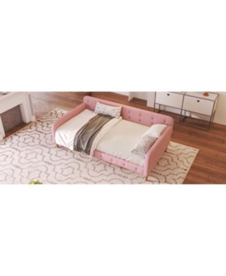 Twin Size Upholstered Daybed with 4 Support Legs