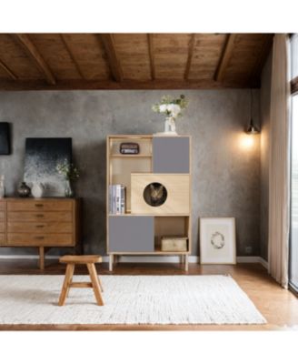 Modern cat Bookcase Cat tree shelves with Storage