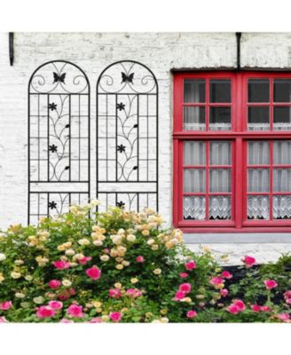 Furniture 2 Pack Metal Garden Trellis 86.7" Black