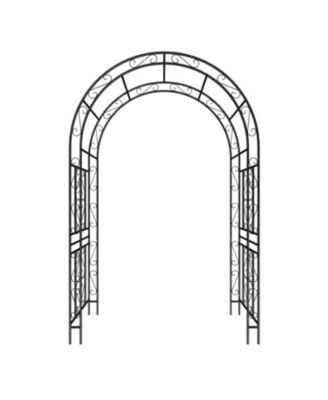 Black Metal Garden Arch 90.5" High