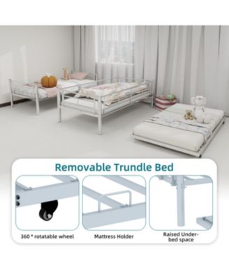 Heavy-Duty Metal Twin Bunk Bed - Silver