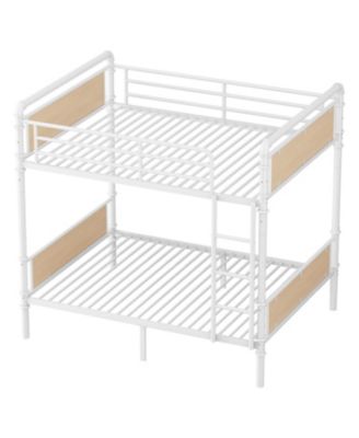 Twin XL Over Twin XL Metal Bunk Bed White