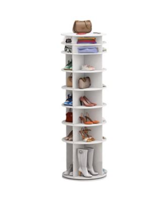 Rotating Shoe Rack Tower (White)