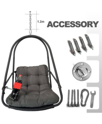 Wicker Egg Chair with Stand & Cushion