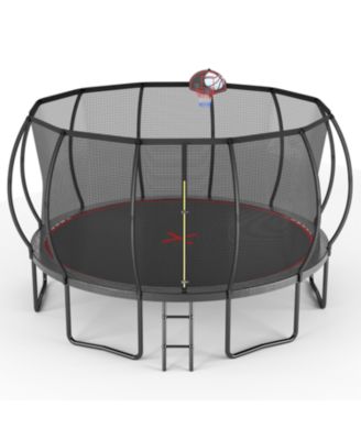 14FT trampoline Pumpkin- Black Red- fframe height 90cm