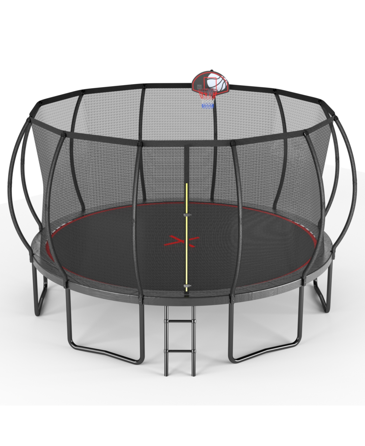 Streamdale Furniture 14FT trampoline Pumpkin- Black Red- fframe height 90cm