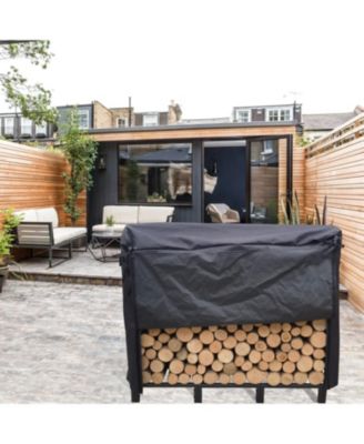 4.1ft Heavy Duty Firewood Rack - Matte Black