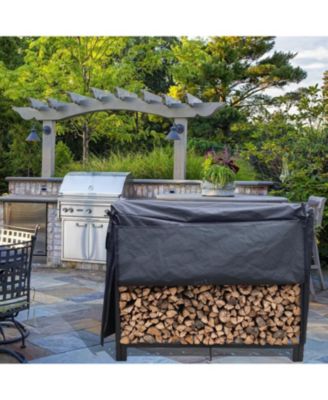 4ft Heavy Duty Firewood Rack - Matte Black