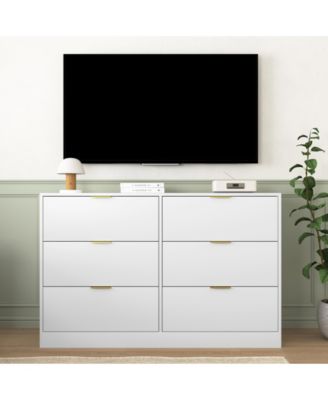 Simply Modern 6-Drawer Dresser - White