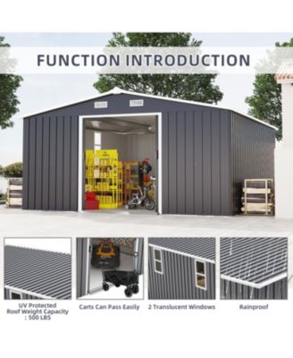 Streamdale Campcraft 10x12ft Steel Storage Shed w/ Windows - 2 Colors