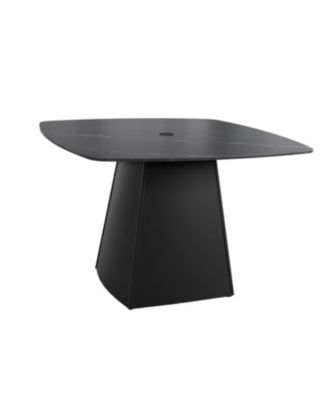 44" Black Sintered Stone Outdoor Dining Table